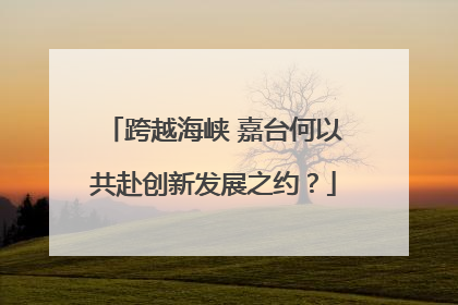 跨越海峡 嘉台何以共赴创新发展之约？